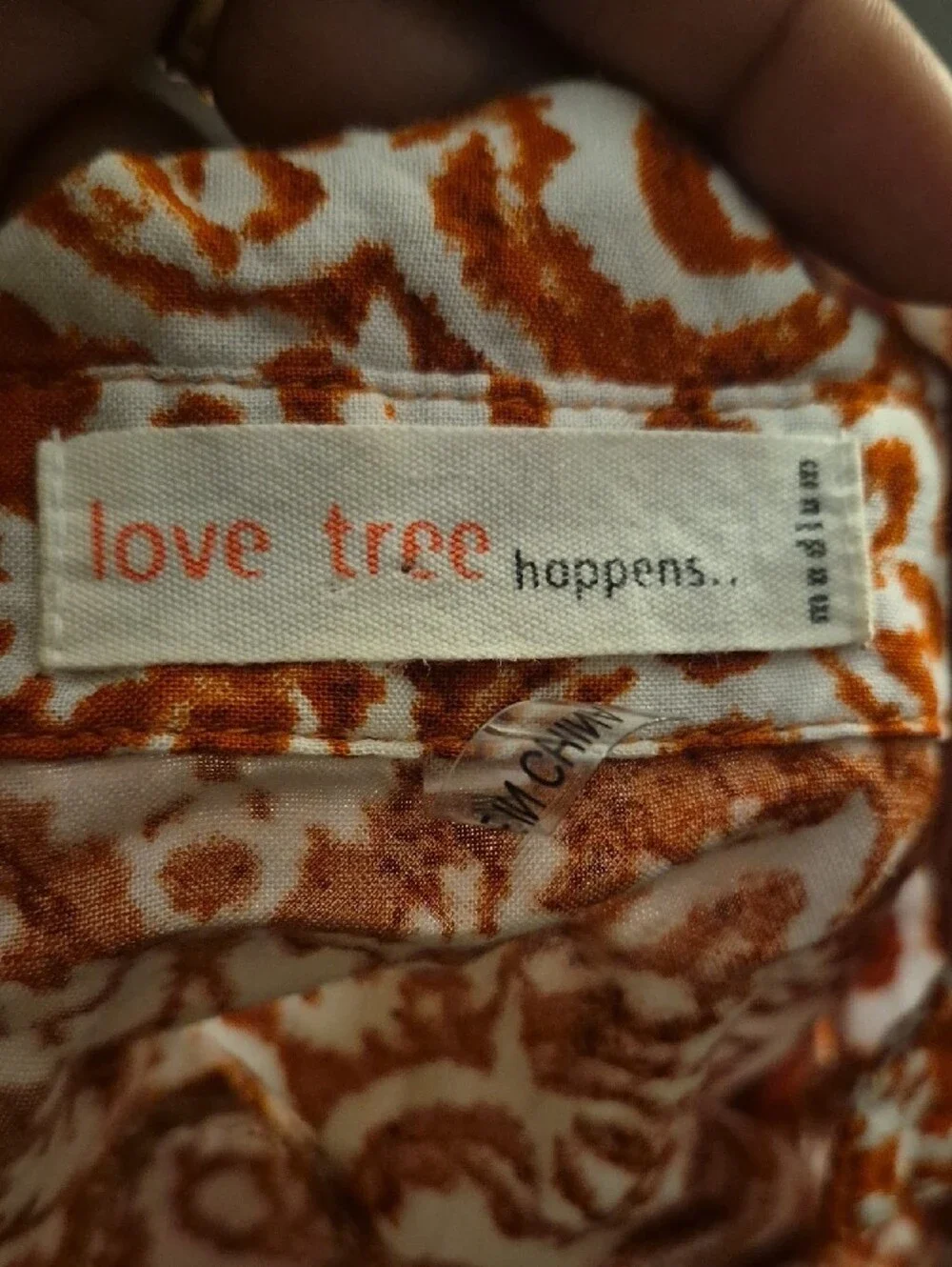 Love Tree Orange and White Paisley A-Line Skirt(415)